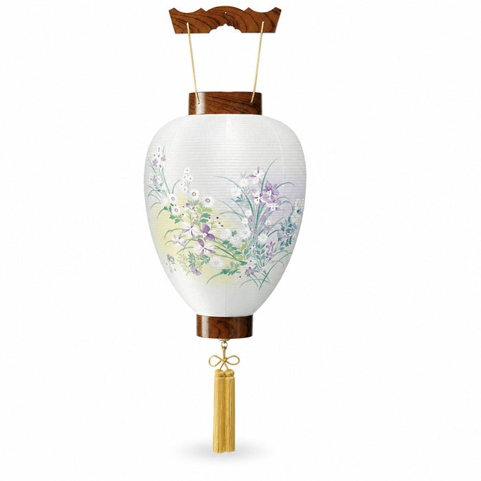 御所提灯 紫檀杢目（蘭/紙） 岐阜提灯 初盆用吊り提灯