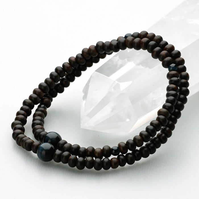 腕輪 選べる2種類 素挽縞黒檀 みかん玉 108玉 二連 青虎目 仕立 藤雲石 仕立 女性 男性 女性用 男性用 ブレスレット 腕輪念珠