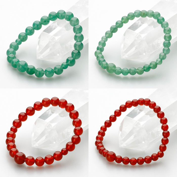 腕輪 選べる12種類 水晶 紅水晶 青虎目 瑪瑙 藤雲石 インド翡翠 6mm玉 8mm玉 【女性 男性 女性用 男性用 ブレスレット 腕輪念珠】