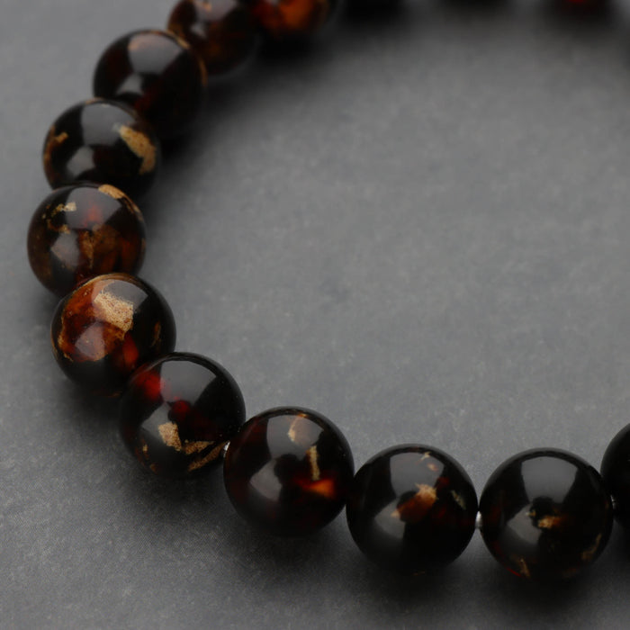 【限定品】腕輪 圧縮虎琥珀10mm 共仕立 桐箱入