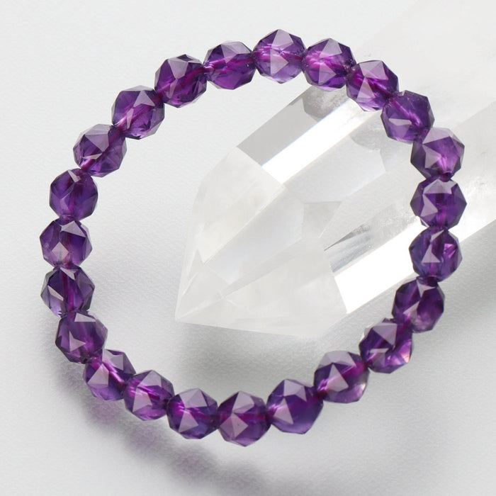 腕輪 ブレス 紫水晶スターカット8mm 共仕立 桐箱入