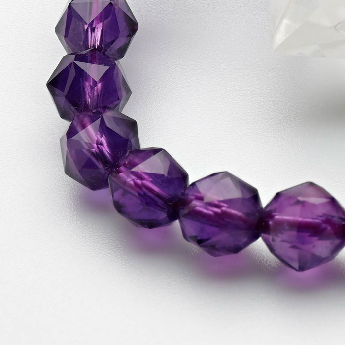 腕輪 ブレス 紫水晶スターカット8mm 共仕立 桐箱入