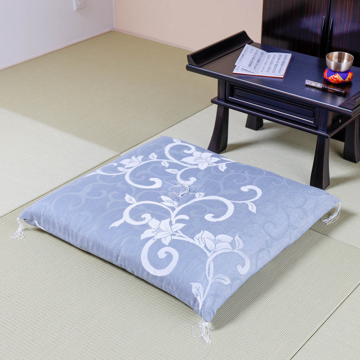 夏用圧縮座布団 花に唐草