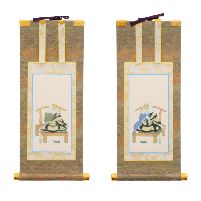 仏壇掛軸 蓮彩金襴上仕立 脇侍