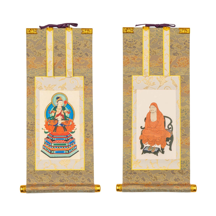 仏壇掛軸 蓮彩金襴上仕立 脇侍 宗派 天台宗 真言宗 浄土宗 浄土真宗 臨済宗 曹洞宗 日蓮宗