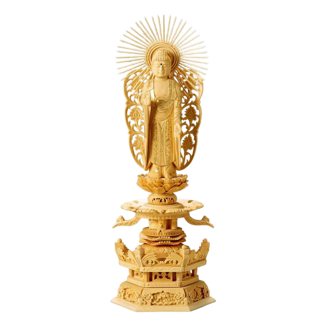不空羂索観音菩薩像 観音様の像 真鍮製 厄除け 像 置物 銅器 