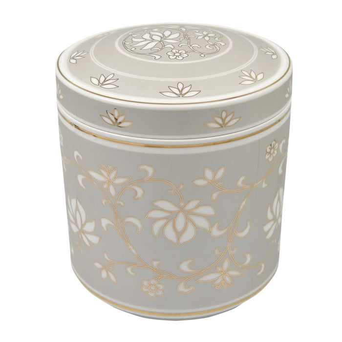 手元供養 骨壷 蓮(はちす) シルバー 骨壺 7寸【メーカー取寄品】