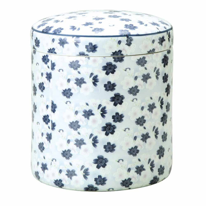 【選べる2種類のカラー】手元供養 骨壷 総柄 ブルー ピンク 4寸 5寸 6寸 7寸【メーカー取寄品】