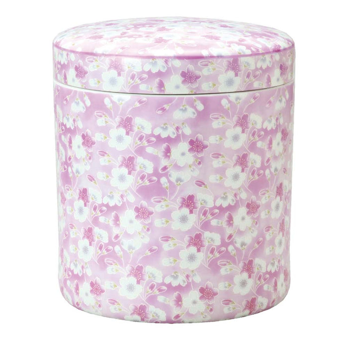 【選べる2種類のカラー】手元供養 骨壷 総柄 ブルー ピンク 4寸 5寸 6寸 7寸【メーカー取寄品】