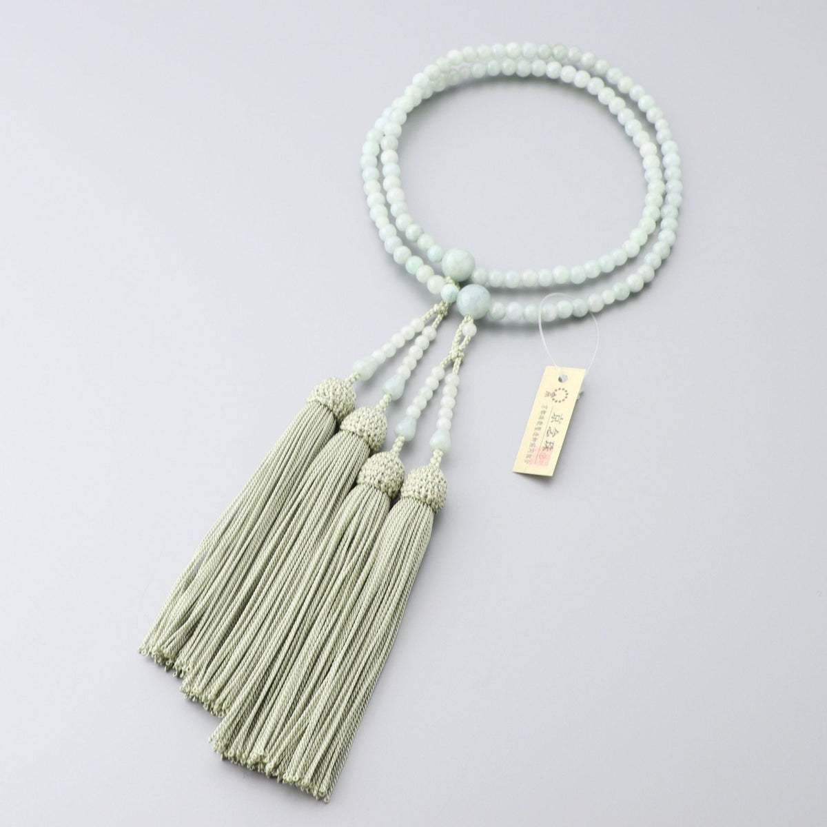 数珠 女性用 二連 ビルマ翡翠5mm 共仕立 正絹房 — 仏壇・仏具専門店