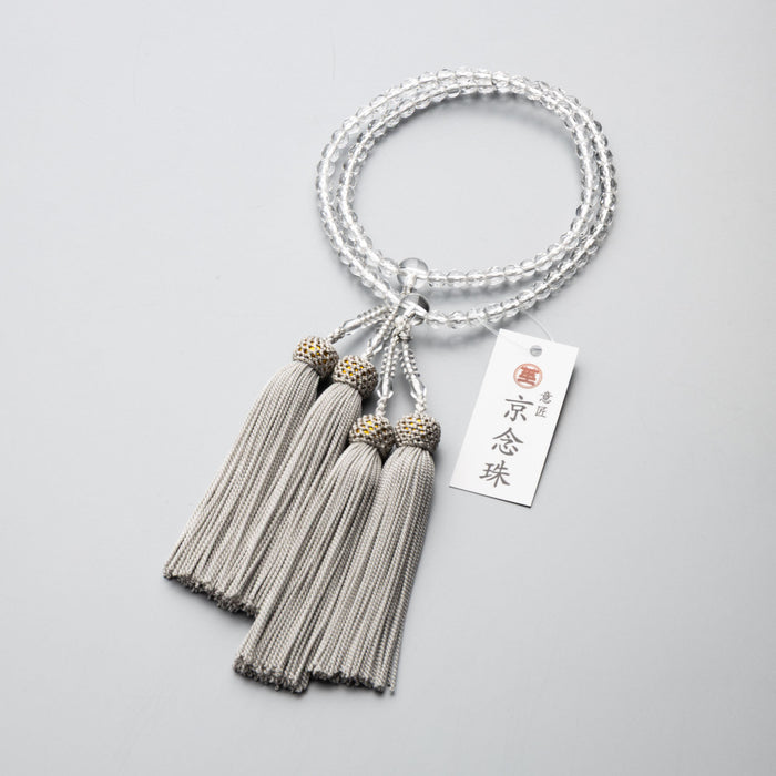 数珠 女性用 クリスタルカット 5mm 二連 共仕立