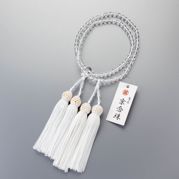 数珠 女性用 クリスタルカット 5mm 二連 共仕立