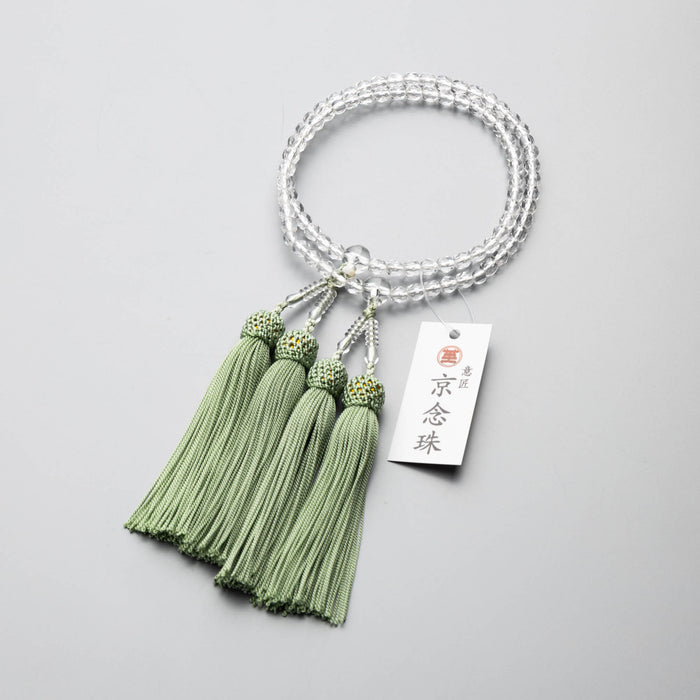 数珠 女性用 クリスタルカット 5mm 二連 共仕立