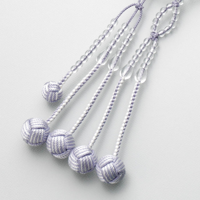 数珠 女性用 日蓮宗 本式数珠 本水晶5mm玉 2色利休梵天房（藤色）