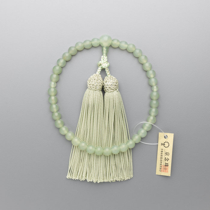 数珠 女性用 ニュージェイド7mm玉 共・上仕立 正絹房