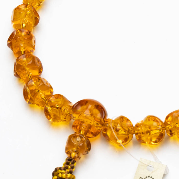 数珠 男性用 黄水晶骸骨彫22玉 共仕立 正絹房 — 仏壇・仏具専門