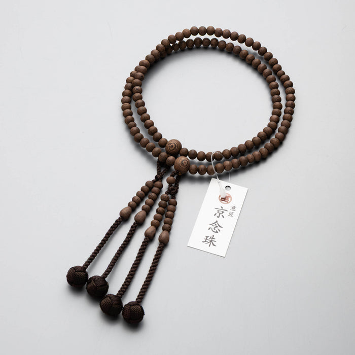 数珠 真言宗 男性用 縞鉄刀木 尺0 共仕立 かがり梵天房