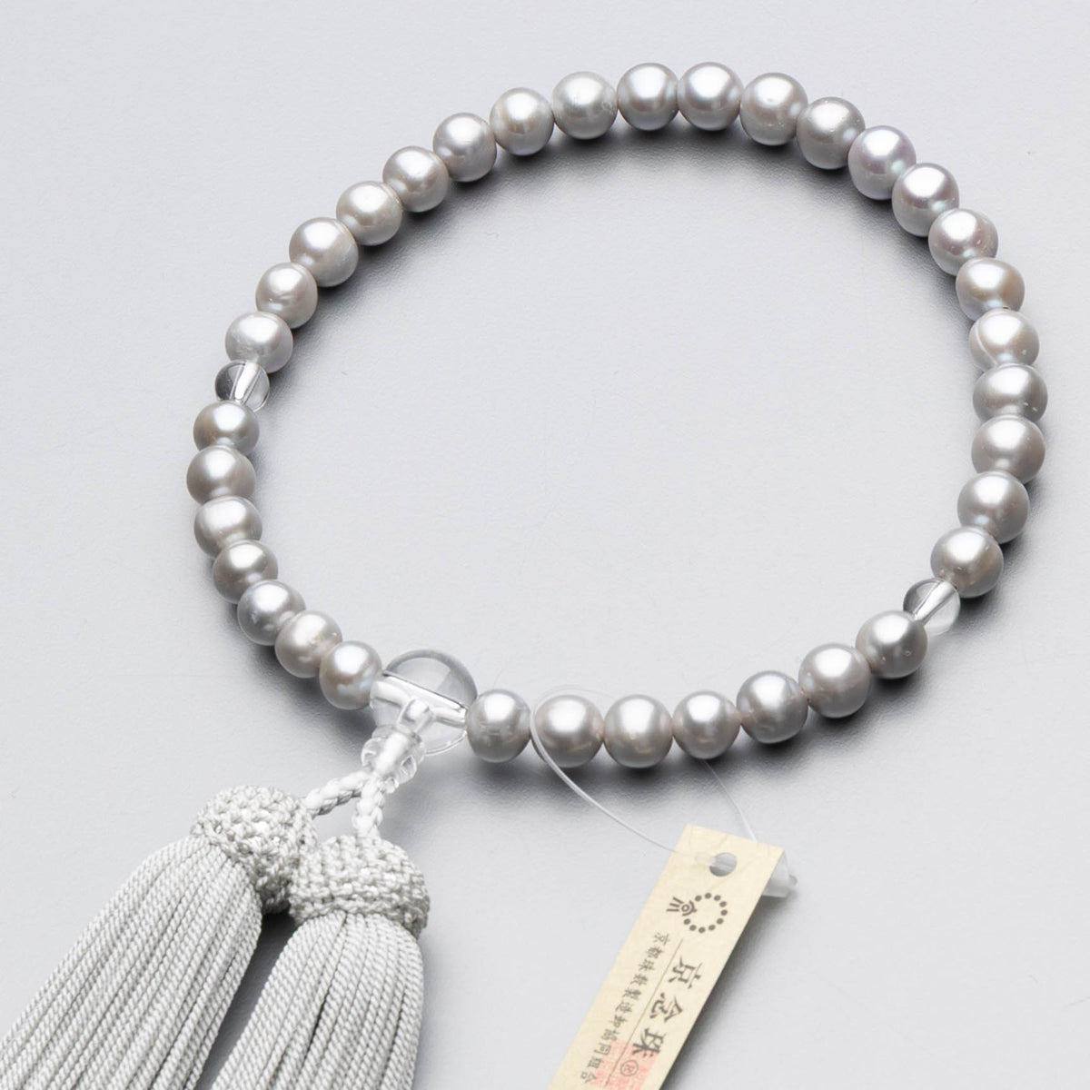 数珠 女性用 グレー淡水真珠 8mm 共仕立 正絹房 — 仏壇・仏具専門店