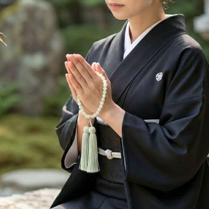 数珠 女性用 グリーンオニキス8mm 共仕立 正絹房