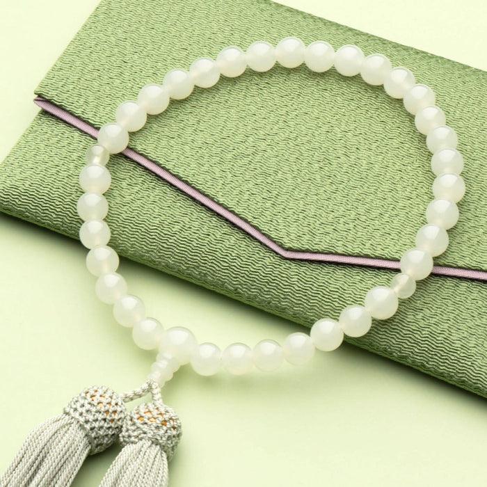 数珠 女性用 グリーンオニキス8mm 共仕立 正絹房