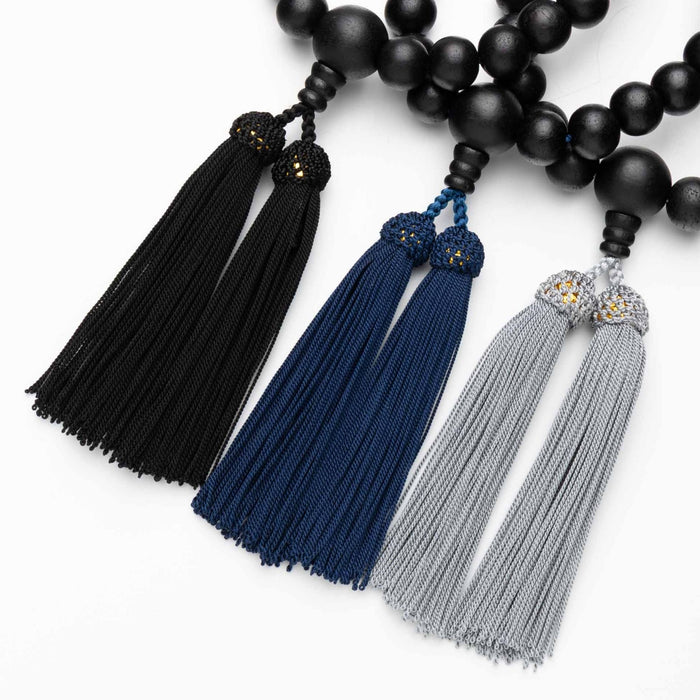 数珠 男性用 片手念珠 黒檀 22玉 選べる6種類 京念珠 通夜 葬儀 弔問