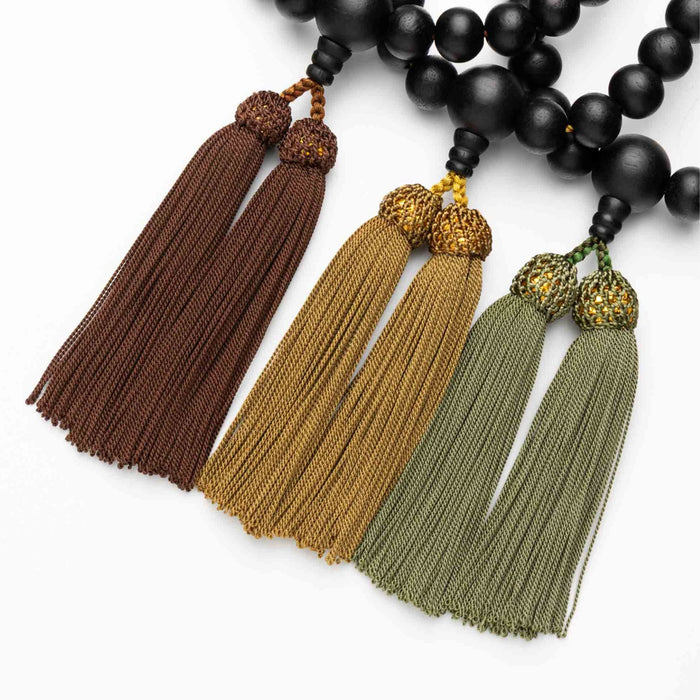 数珠 男性用 片手念珠 黒檀 22玉 選べる6種類 京念珠 通夜 葬儀 弔問