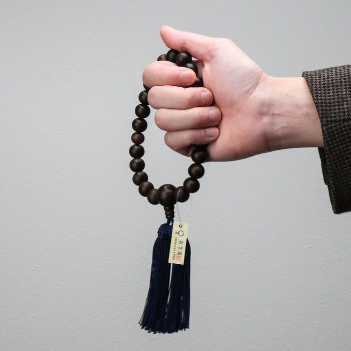 数珠 男性用 片手念珠 黒檀 22玉 選べる6種類 京念珠 通夜 葬儀 弔問
