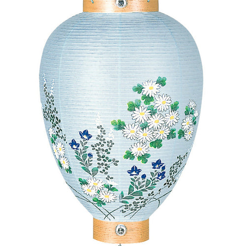 お盆用品 御所提灯 極上柾（紙/菊に桔梗）