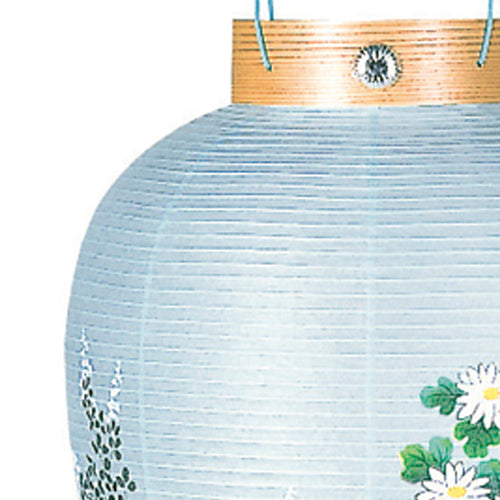 お盆用品 御所提灯 極上柾（紙/菊に桔梗）