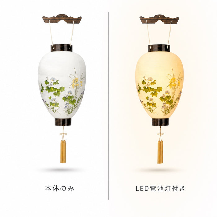 御所提灯 バリエーション比較 本体のみ／LED電池灯付き