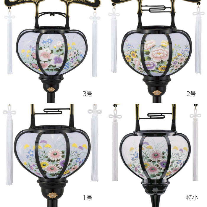 お盆用品 盆提灯 張 黒 一対 特小 1号 2号 3号 4種類の大きさ【メーカー取寄品】