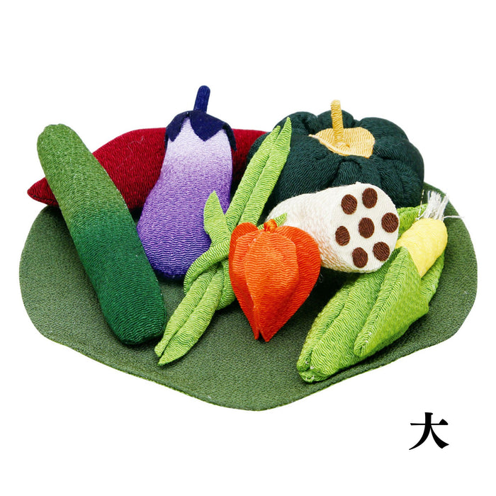 お盆用品 ちりめん細工 お供え物 野菜セット ハス付 お盆 初盆 お供え【メーカー取寄品】