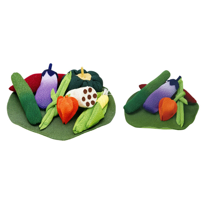 お盆用品 ちりめん細工 お供え物 野菜セット ハス付 お盆 初盆 お供え【メーカー取寄品】