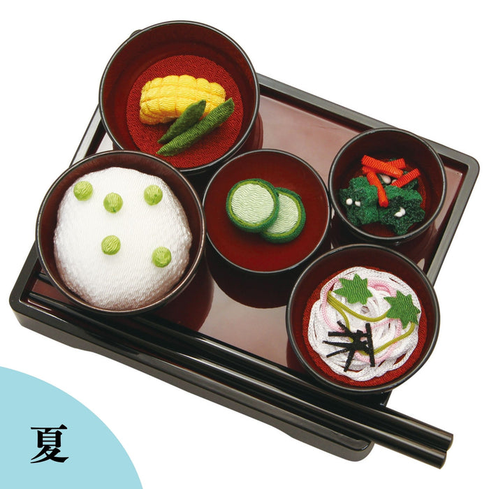 お盆用品 ちりめん細工 季節の精進料理セット お供え膳 お供え お供え物 お盆 春 夏 秋 冬【メーカー取寄品】