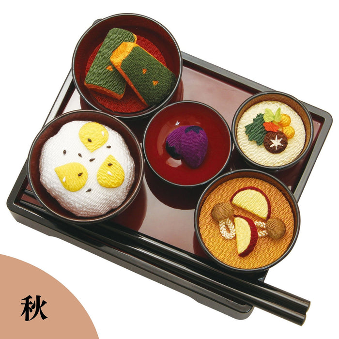 お盆用品 ちりめん細工 季節の精進料理セット お供え膳 お供え お供え物 お盆 春 夏 秋 冬【メーカー取寄品】