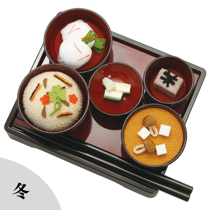 お盆用品 ちりめん細工 季節の精進料理セット お供え膳 お供え お供え物 お盆 春 夏 秋 冬【メーカー取寄品】