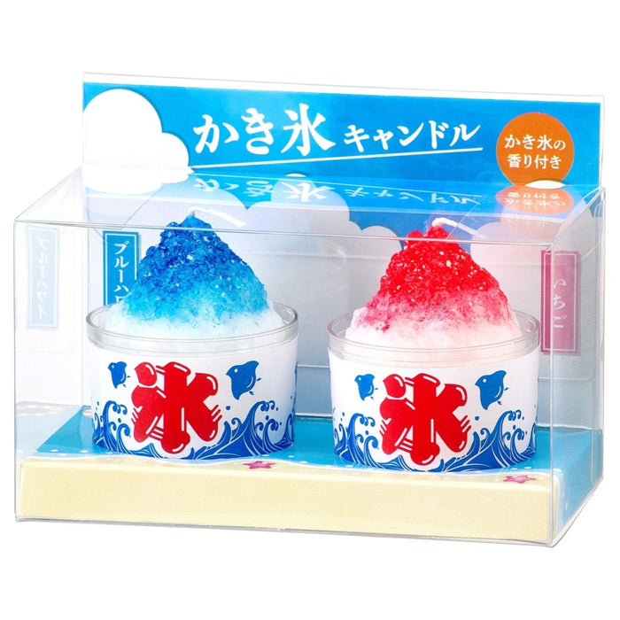 ろうそく 『故人の好物シリーズ』 かき氷キャンドル ミニ 2個セット いちご ブルーハワイ 夏 亀山 カメヤマ ミニチュア ろうそく