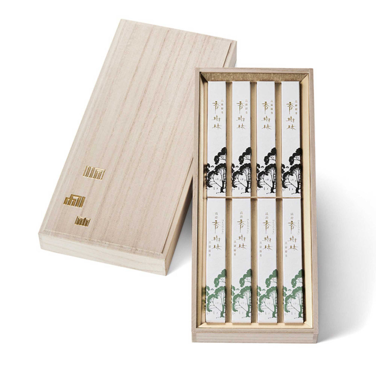 進物線香 香樹林 / 清澄 香樹林 2種のギフトセット 桐箱入 — 仏壇