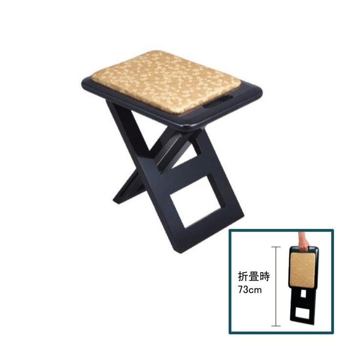 寺院用品 折りたたみ椅子 おともにいーす 黒塗レザー製 座高30cm 座高42cm【メーカー取寄品】
