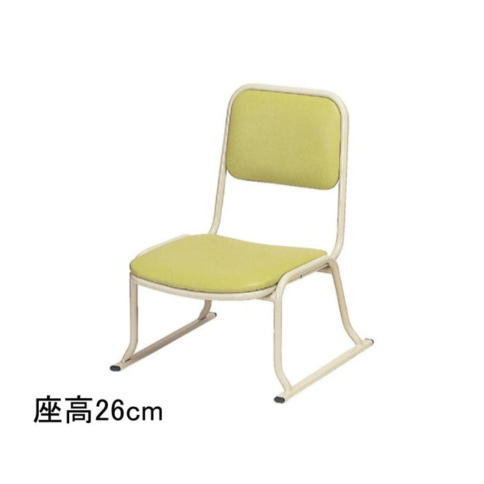 寺院用品 本堂用お詣り椅子 アルミ製 グリーン 座高26cm 座高35cm お寺 集会 法要 法事【メーカー取寄品】