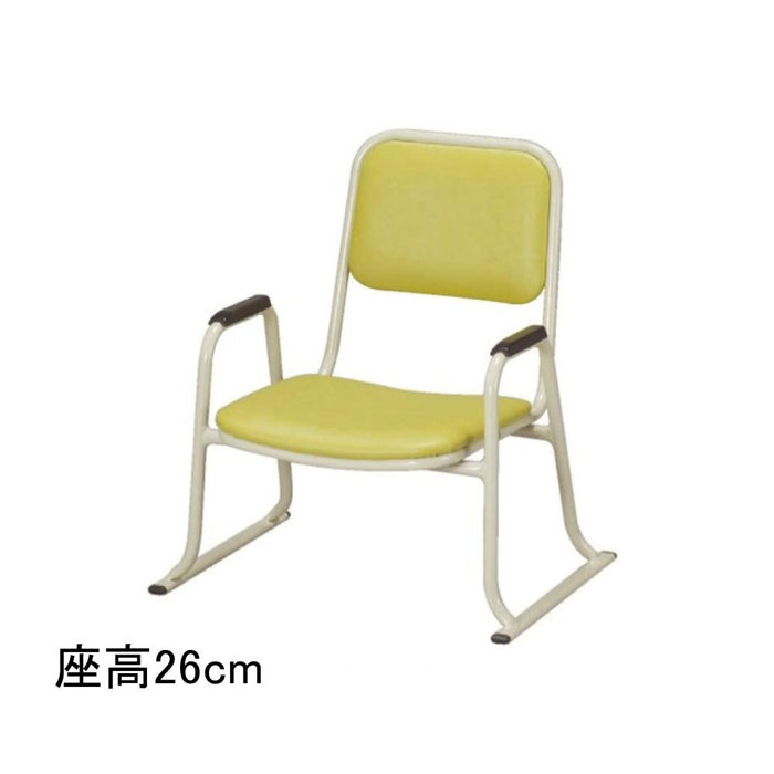 寺院用品 肘付本堂用お詣り椅子 アルミ製 グリーン 座高26cm 座高30cm 座高35cm お寺 集会 法要 法事 AL【時間指定不可】【メーカー取寄品】