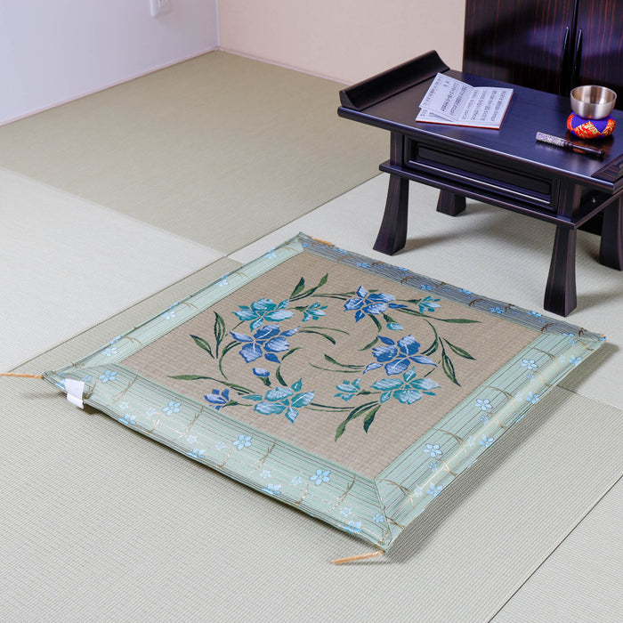 座布団 い草 アイリス コンパクトサイズ（ブルー）