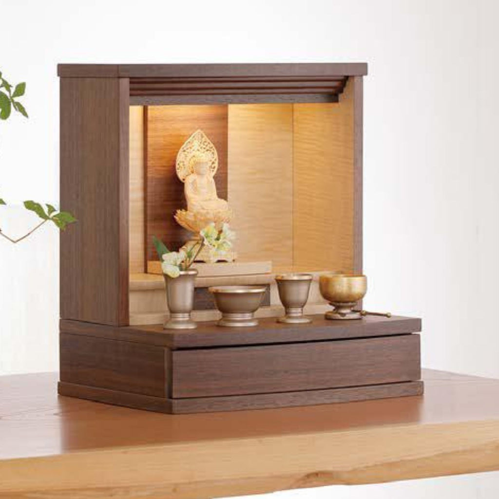 仏壇 ミニ仏壇 オープン型 ウォールナット 14号 — 仏壇・仏具専門店 