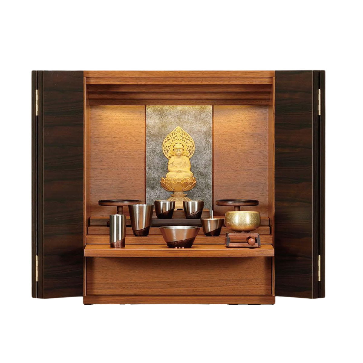 ★直接引取限定！黒檀の座卓と茶棚セット★ 仏壇 黒檀 ウォールナット 上置 16-14号 — 仏壇・仏具専門店 ぶつえいどう
