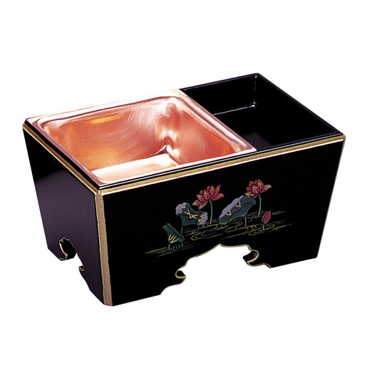 仏具・角香炉 絵付（黒/6.0寸）