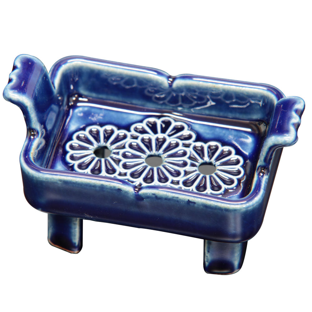 仏具 焼香箱用陶器台座 焼香炉無灰 (瑠璃) — 仏壇・仏具専門店 ぶつ