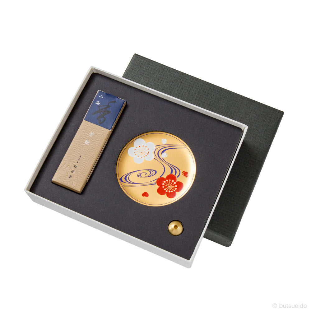 仏具・琳派香皿 RIMPA（紅白梅 お香付） — 仏壇・仏具専門店 ぶつえいどう