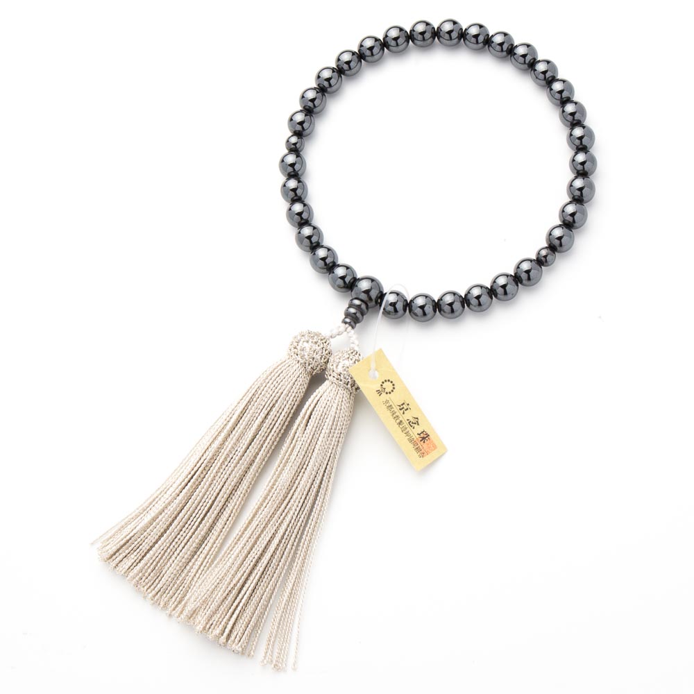 数珠 女性用 ヘマタイト 8mm 共仕立 銀河房 — 仏壇・仏具専門店 ぶつ