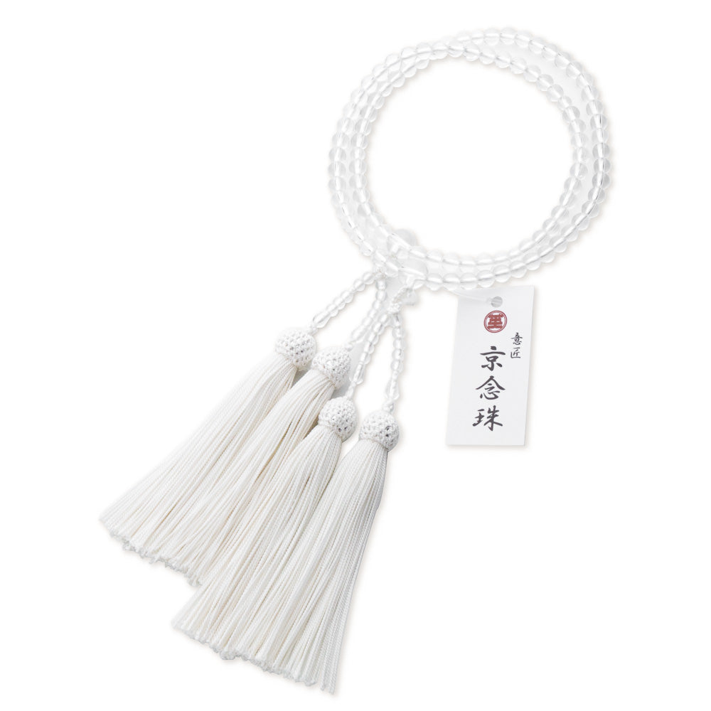 数珠・女性用 本水晶 6mm 二連 正絹房 — 仏壇・仏具専門店 ぶつえいどう