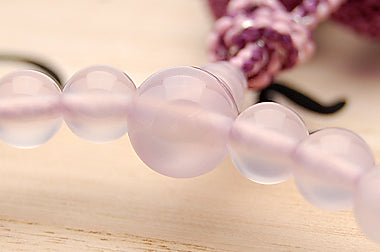 数珠・女性用 ラベンダー瑪瑙 7mm玉 <br>数珠/女性用/ラベンダー瑪瑙/正絹/ 念珠